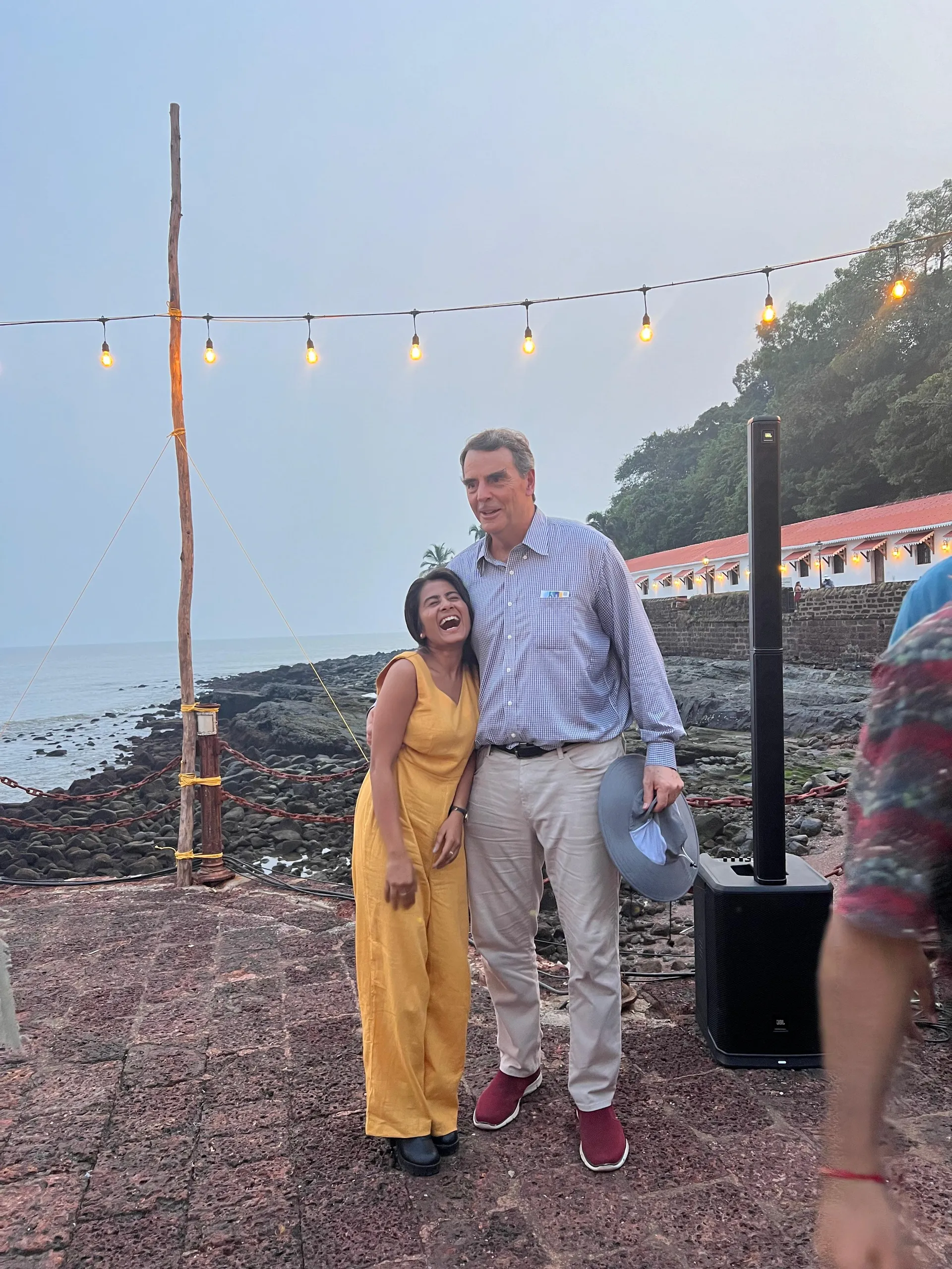 Tim Draper with makeup artist Tanya Gupta